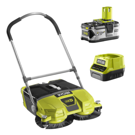 Ryobi R18SW3-0 - Balayeuse à batterie avec bac de ramassage - 18V - 4 Ah