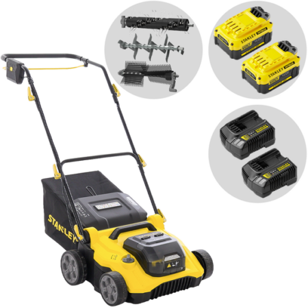 Stanley Fatmax SCOEP3801M2-QW - Scarificateur aérateur sur batterie - 2 x 18 V 4 Ah